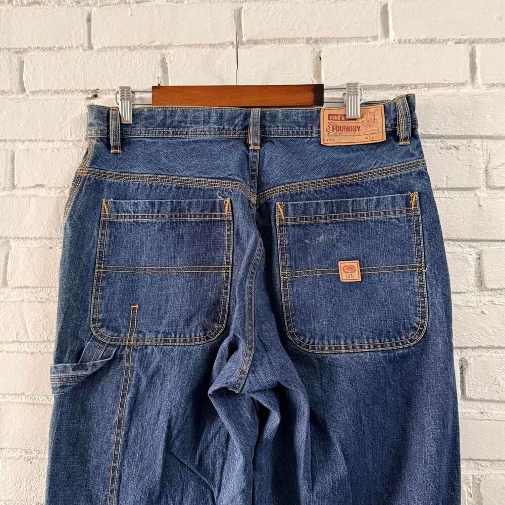 Vintage Ecko Unltd. Baggy Embroidered Denim Carpenter Jeans Y2K (Size 32 x 32)